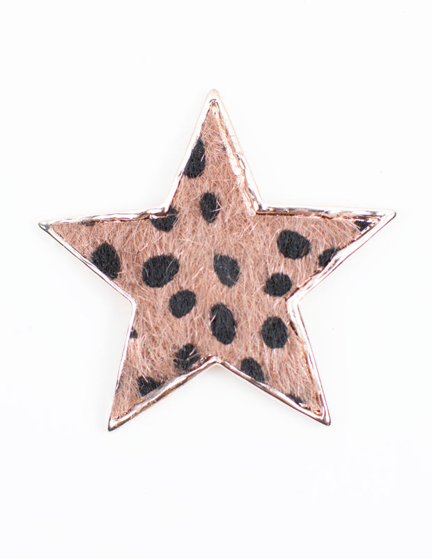Brooch | Leopard Star | Brown