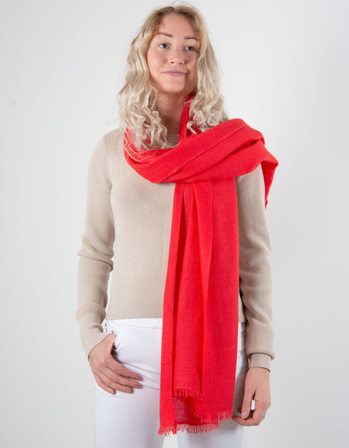 Coral cashmere scarf clearance