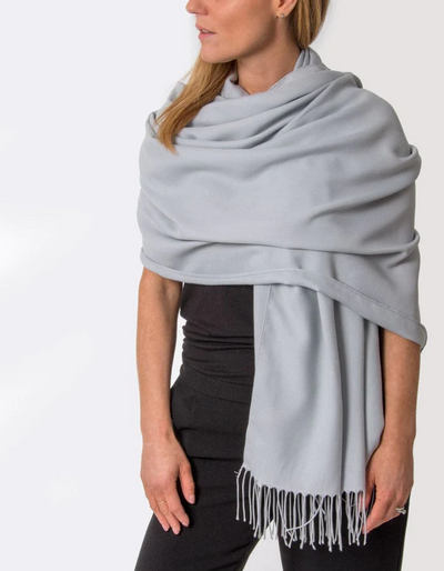 Elevate Your Fashion Quotient with Scarf Room's Pale Grey Pashmina