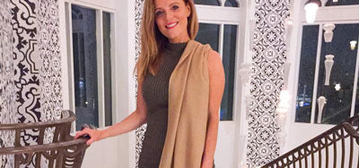 Image showing a gold cashmere pashmina