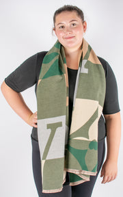 Autumn Winter Scarf | Large Print | Khaki