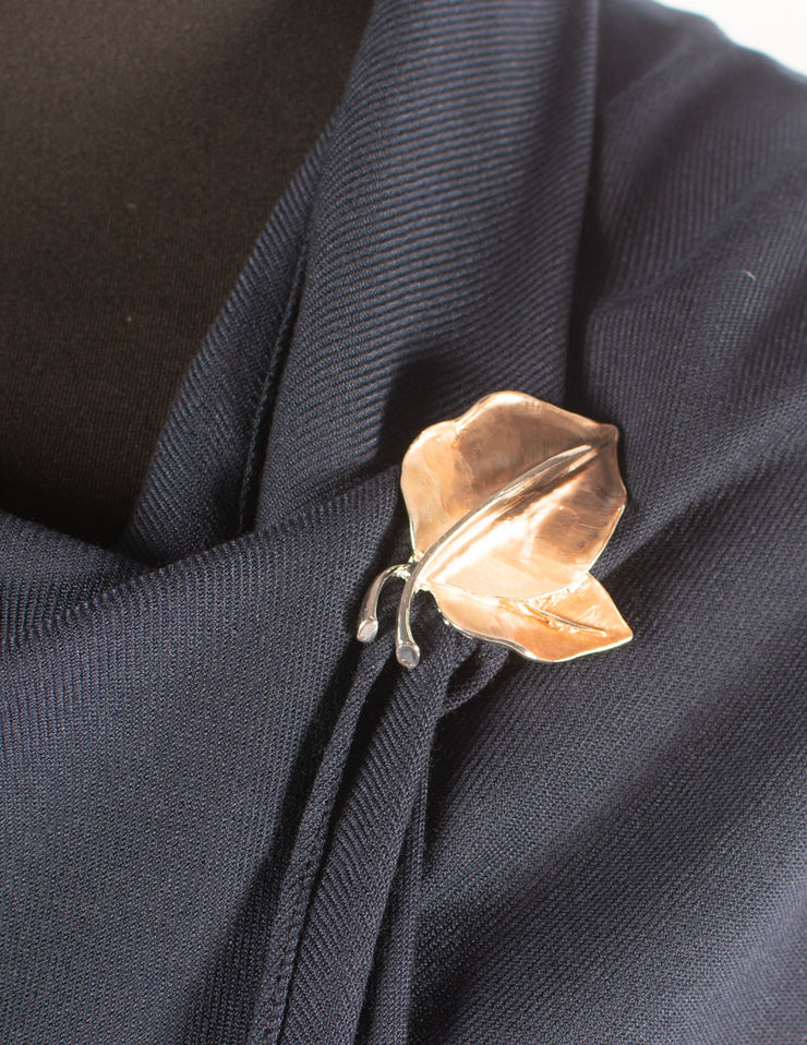 Brooch | Double Leaves | Rose Gold