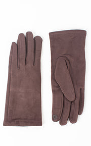 Faux Suede Plain Gloves | Coffee