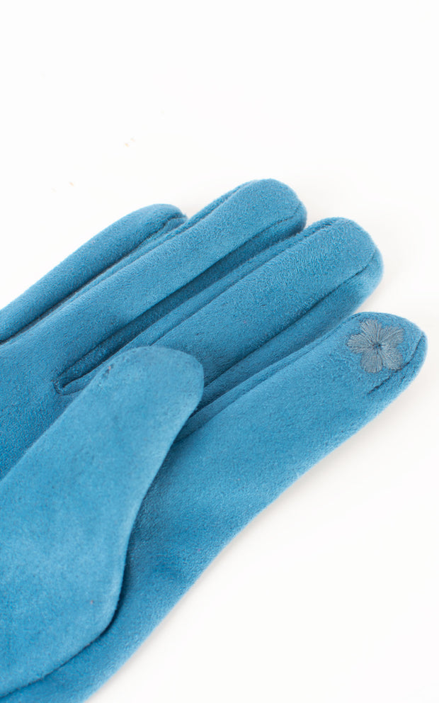 Faux Suede Plain Gloves | Teal