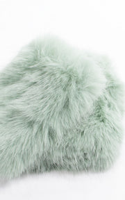 Fingerless Gloves | Faux Fur | Sage