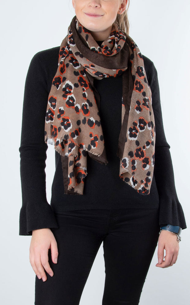 Flower Print | Brown / Orange
