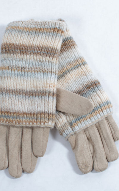 Gloves | 3-in-1 | Stripes | Beige