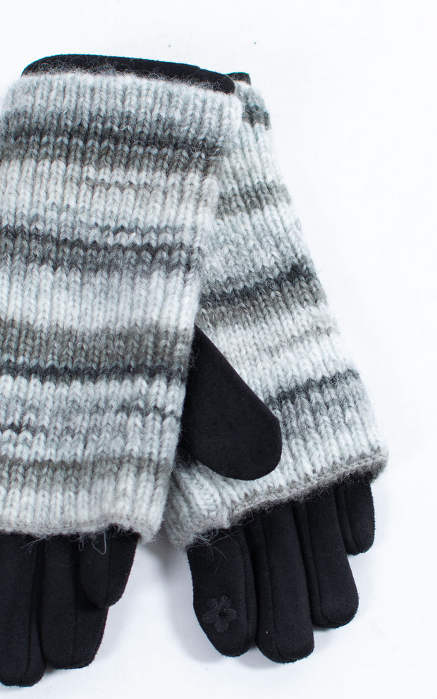 Gloves | 3-in-1 | Stripes | Black