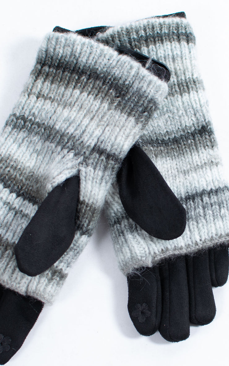 Gloves | 3-in-1 | Stripes | Black