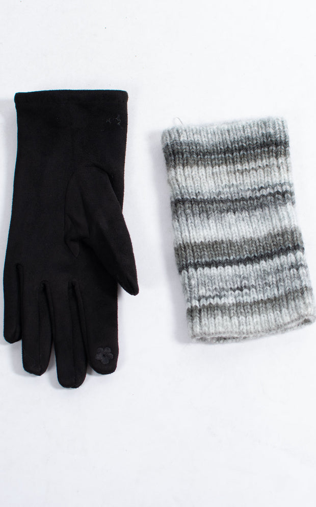Gloves | 3-in-1 | Stripes | Black