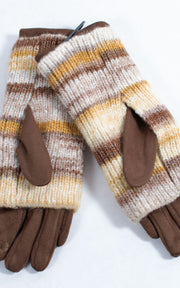 Gloves | 3-in-1 | Stripes | Brown