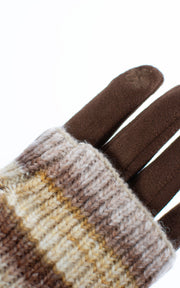 Gloves | 3-in-1 | Stripes | Brown