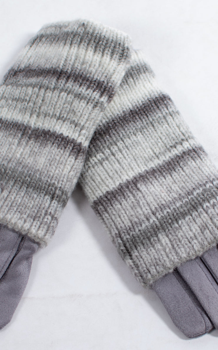 Gloves | 3-in-1 | Stripes | Grey