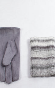 Gloves | 3-in-1 | Stripes | Grey