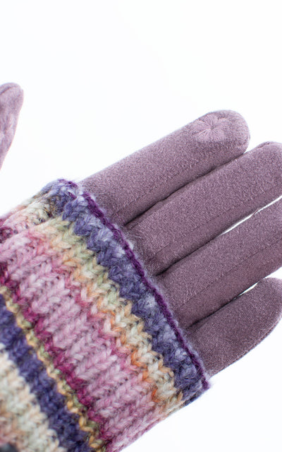 Gloves | 3-in-1 | Stripes | Purple