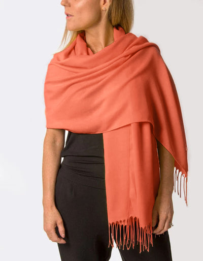 Rust Orange Pashmina Shawl Wrap Scarf