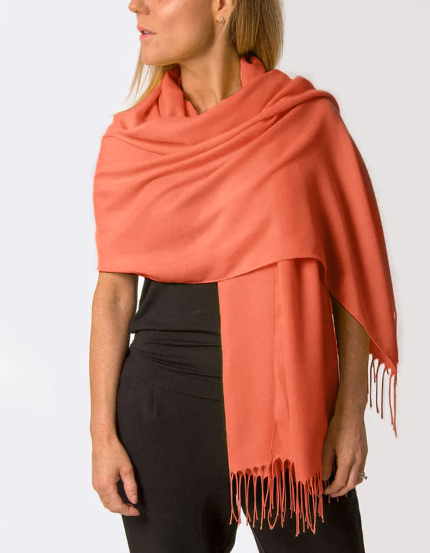 Rust Orange Pashmina Shawl Wrap Scarf