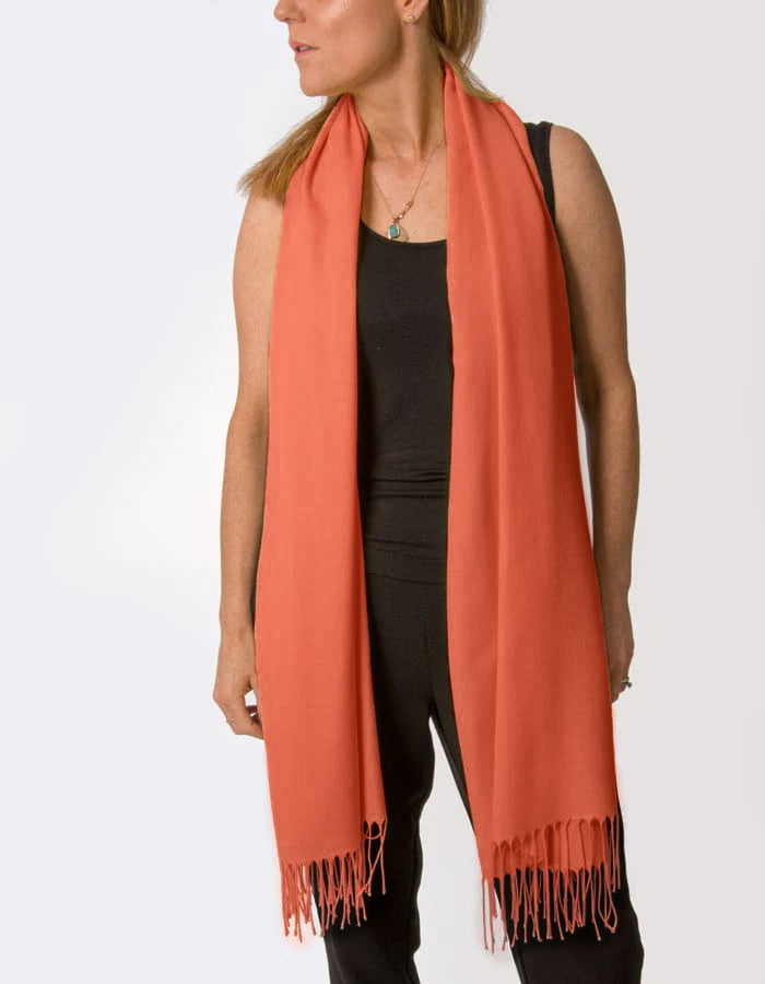Rust Orange Pashmina Shawl Wrap Scarf