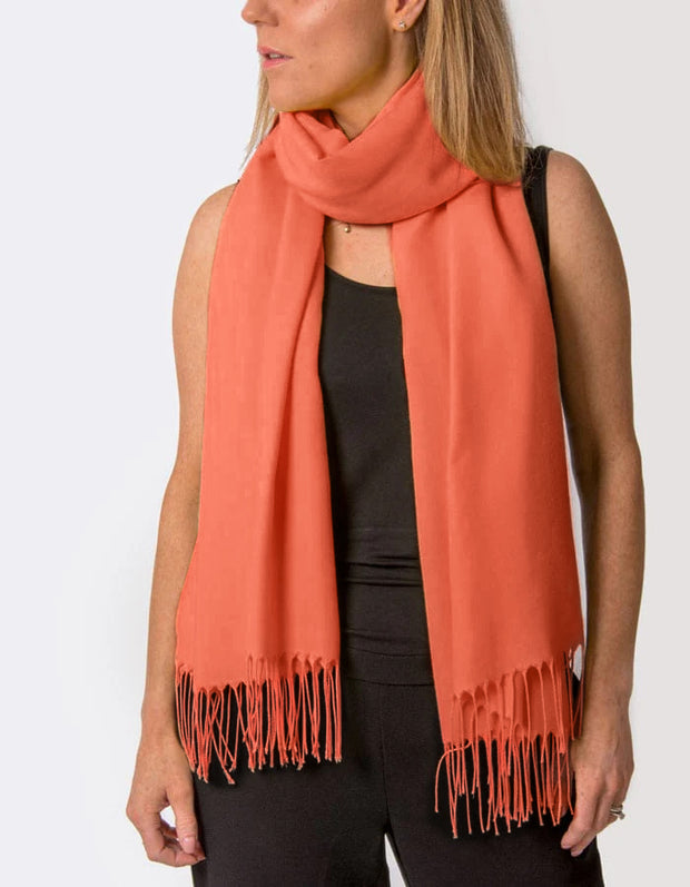 Rust Orange Pashmina Shawl Wrap Scarf