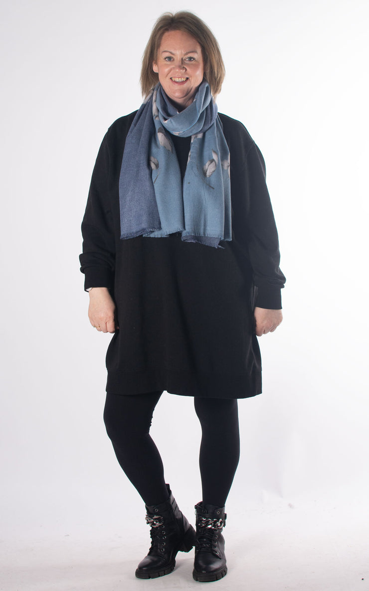 Scarf | Butterflies And Flowers | Navy & Blue