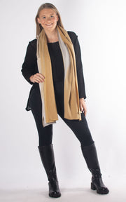 Scarf | Cashmere Mix Two Colours  | Mustard & Beige