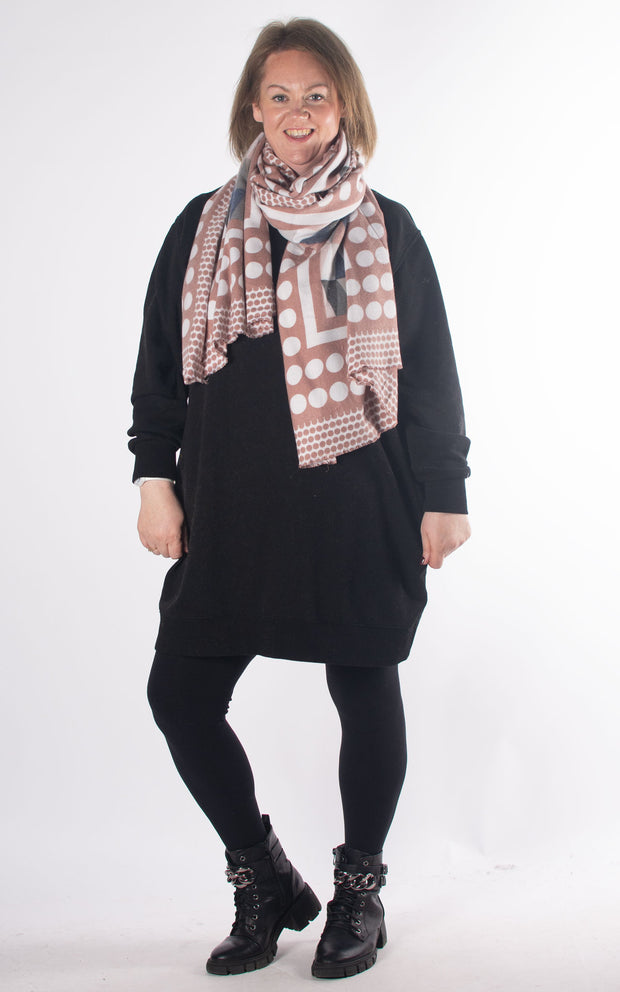 Scarf | Dots and Triangles | Dusky Rose