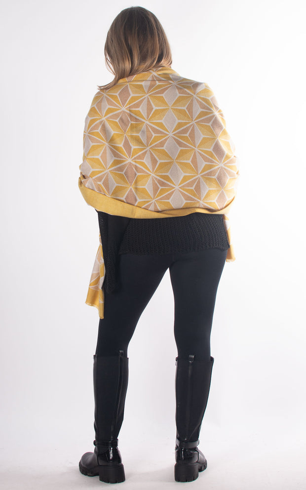 Scarf | Isometric Cubes | Mustard