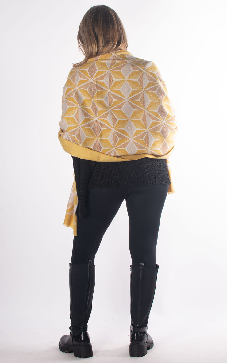 Scarf | Isometric Cubes | Mustard