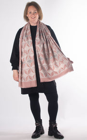 Scarf | Isometric Cubes | Pink