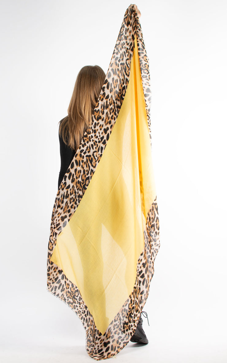 Scarf | Leopard Border | Yellow