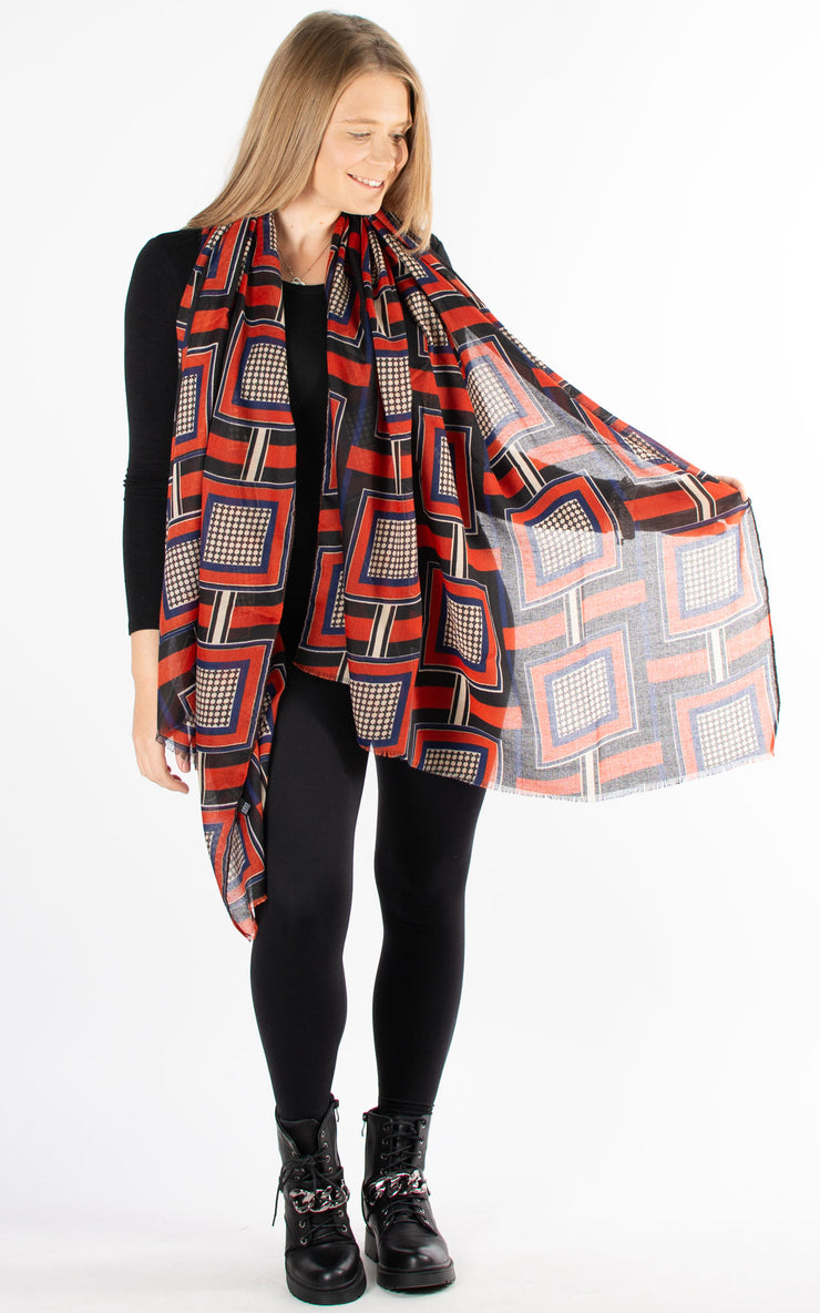 Scarf | Squares | Orange