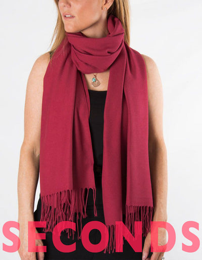 Mulberry Red Pashmina - SECONDS