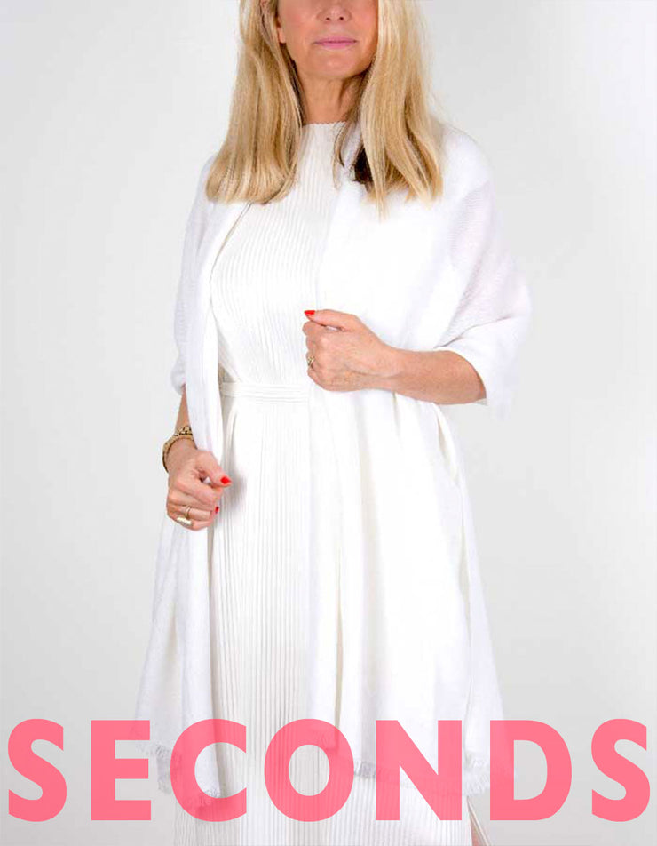 Natural White Cashmere Pashmina - SECONDS