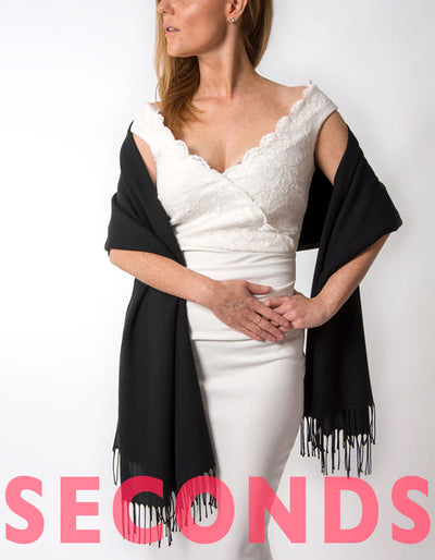 Black Wedding Pashmina - SECONDS