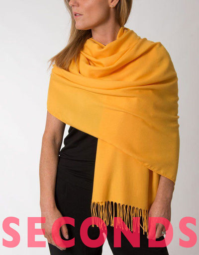 Amber Yellow Pashmina Shawl Wrap Scarf | SECONDS
