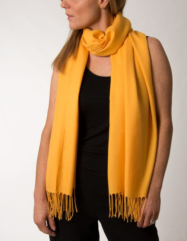 an image showing an amber yellow pashmina