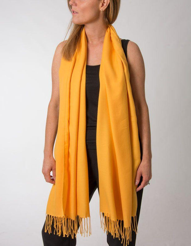an image showing an amber yellow pashmina