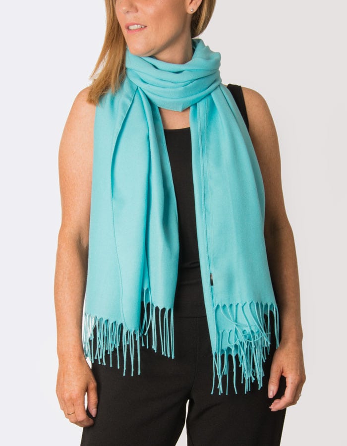 an image showing an aqua blue pashmina