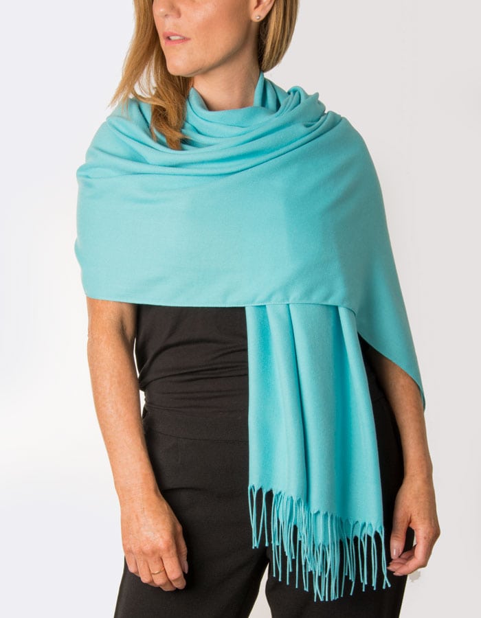 an image showing an aqua blue pashmina