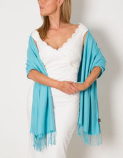 Aqua Blue Wedding Pashmina