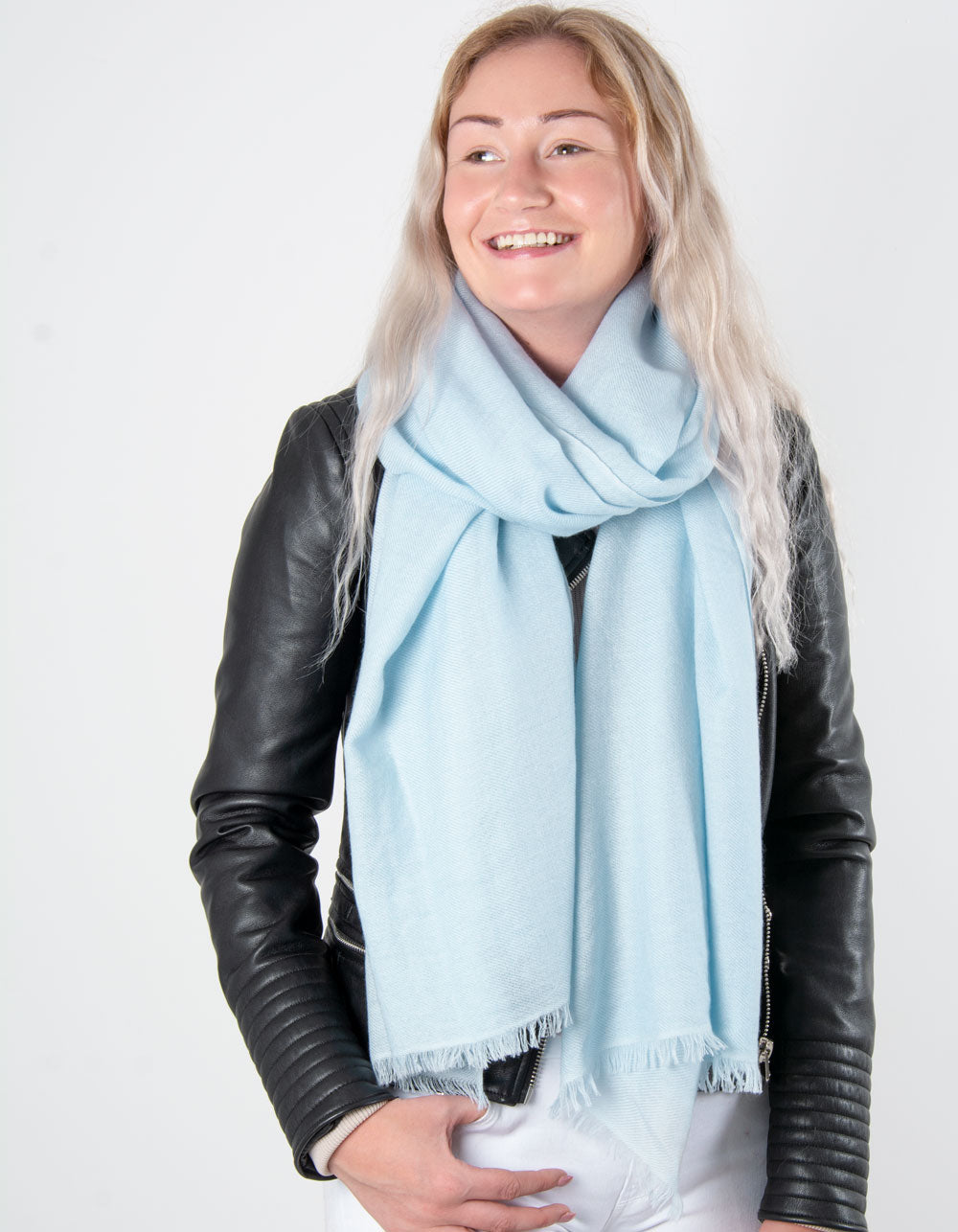 Pale blue cashmere scarf hotsell