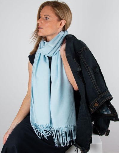 an image showing a baby blue pashmina