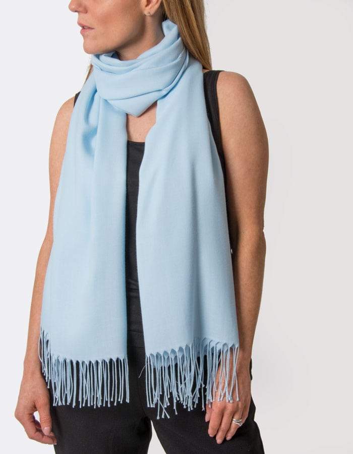 an image showing a baby blue pashmina