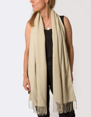 an image showing a beige pashmina