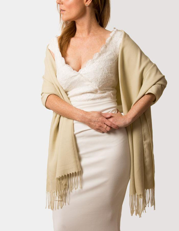 Beige Wedding Pashmina