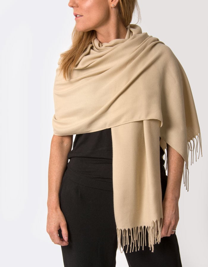 an image showing a biscuit brown pashmina