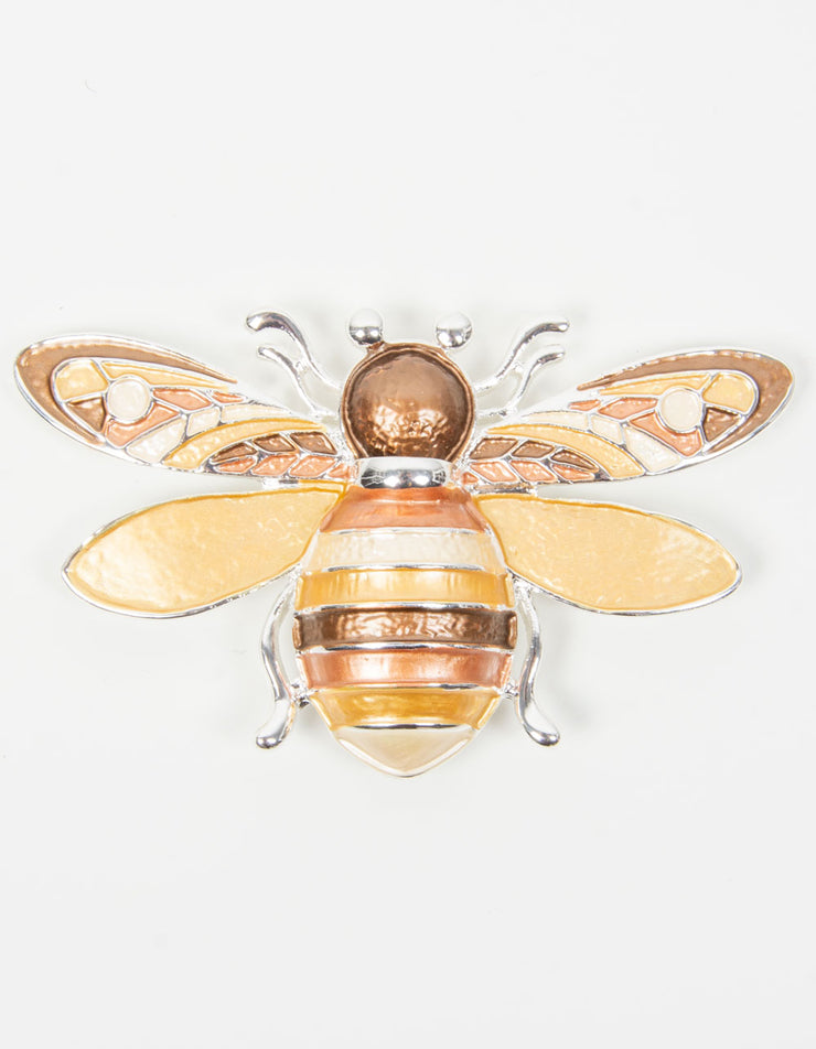 Brooch | Bee | Gold, Amber & Silver