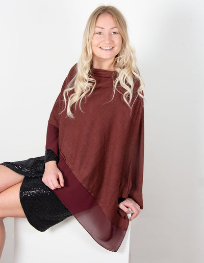 Poncho | Burgundy