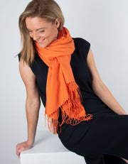 an image showing an orange pashmina