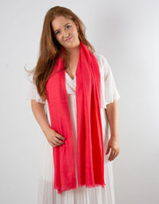 an image showing a coral cashmere pashmina for weddings